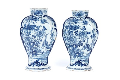 Lot 1153 - A pair of Dutch Delft vases