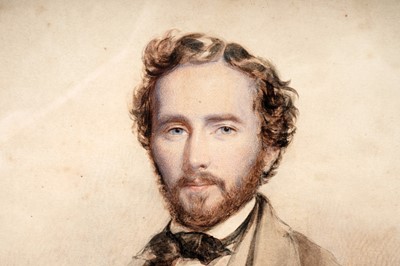 Lot 940 - 19th Century British School - Portrait of a gentleman with auburn hair | watercolour