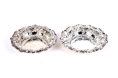 Lot 337 - A pair of late Victorian silver circular bon bons or bowls