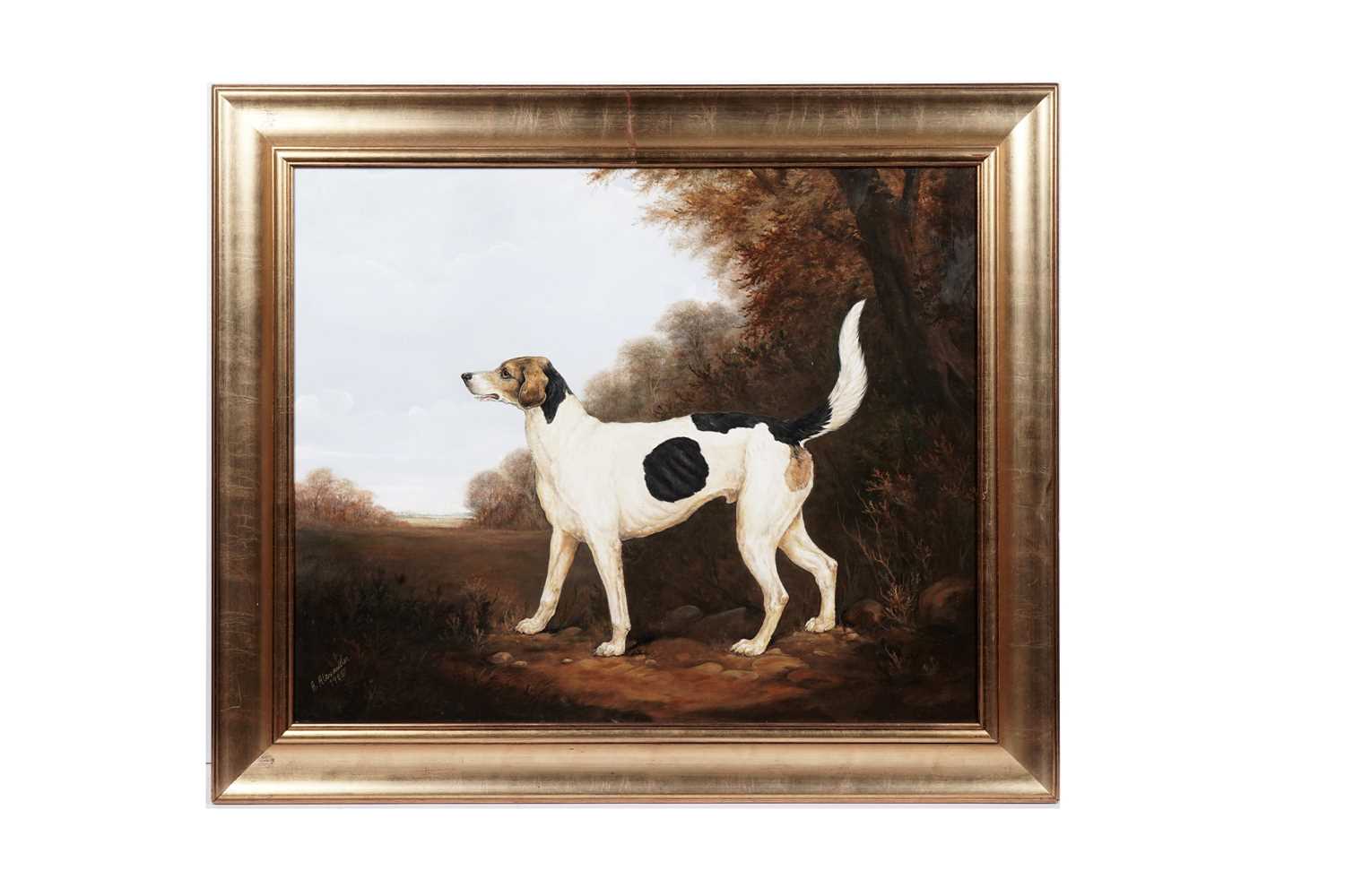 Lot 5 - Andrew Alexander - Portrait of a foxhound | oil