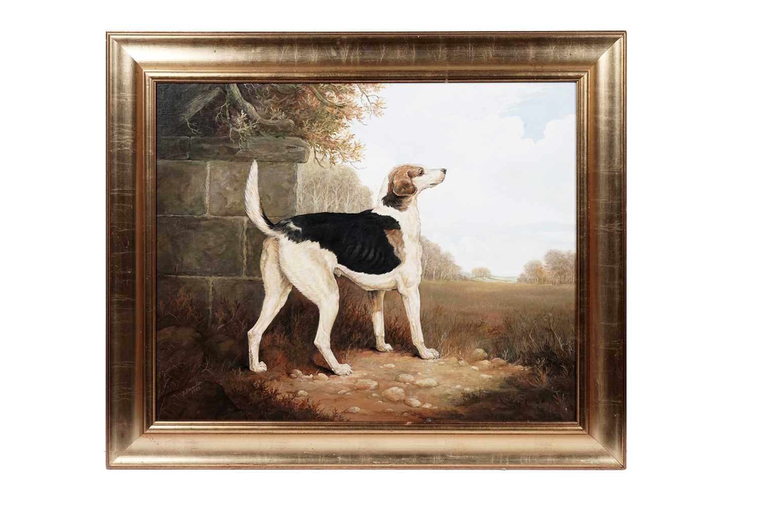 Lot 4 - Andrew Alexander - Portrait of a foxhound | oil