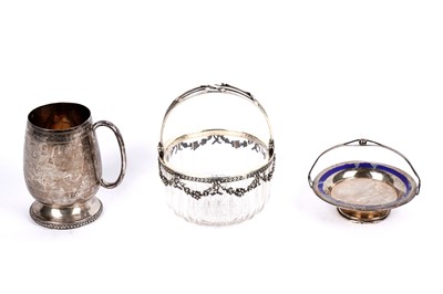 Lot 385 - A late 19th Century Indian Colonial silver mug and other items