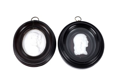 Lot 1158 - Two Continental porcelain cameos