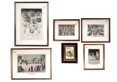 Lot 641 - After Louis Wain - A selection of cat cartoons | prints