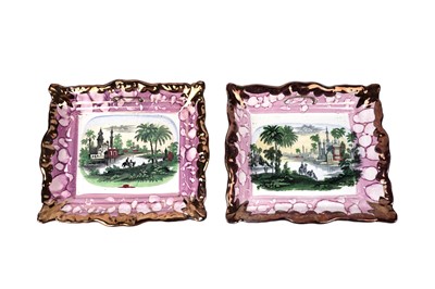Lot 1143 - A pair of 19th Century Dixon & Co Sunderland lustre wall plaques