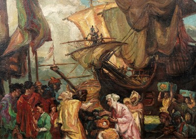 Lot 202 - Attributed to Sir Frank Brangwyn - Port Commerce | oil