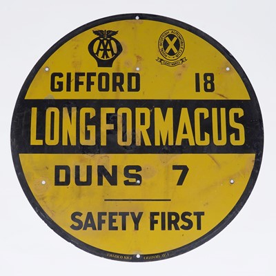 Lot 392 - A vintage enamel AA road sign