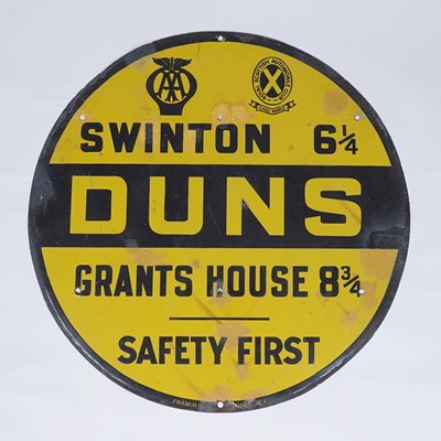 Lot 393 - A vintage enamel AA road sign