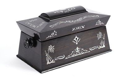 Lot 695 - A Victorian walnut tea caddy
