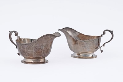 Lot 18 - A pair of George VI silver sauceboats