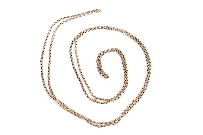 Lot 678 - A yellow metal muff or guard chain