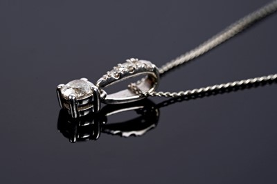Lot 685 - A diamond drop pendant necklace