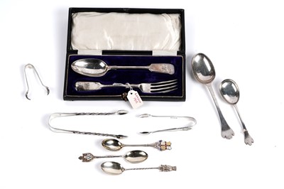 Lot 814 - A selection of antique and later silver cutlery