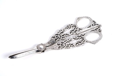 Lot 838 - A pair of late Victorian silver grape scissors