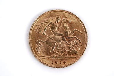 Lot 701 - A George V gold half sovereign 1914