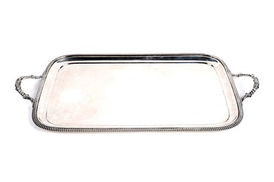 Lot 828 - A George V silver twin handled tea tray
