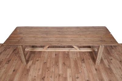 Lot 406 - A substantial vintage pine farmhouse style dining table