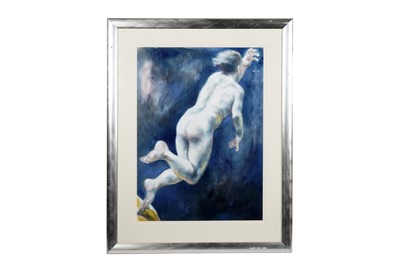 Lot 1094 - Lin Jammet – Nude male study with outstretched arm | gouache