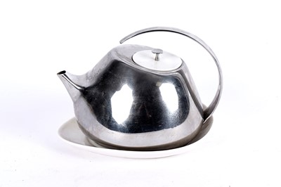 Lot 935 - Helena Rohner for Georg Jensen: a Danish steel and ceramic teapot