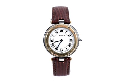 Lot 718 - A Santos de Cartier bi-colour quartz wristwatch