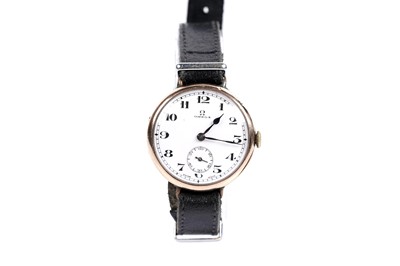 Lot 712 - An Omega 9ct rose gold cased wristwatch