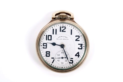 Lot 804 - A Hamilton Railway Special gilt cased open faced pocket watch