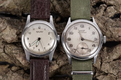 Lot 753 - A Tissot Antimagnetique wristwatch; and a Mathy-Tissot wristwatch