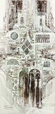 Lot 1084 - Jan Wenczka – Study of a church | mixed media