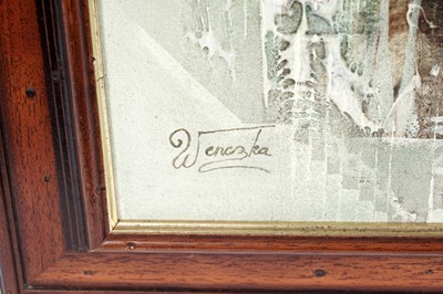 Lot 1084 - Jan Wenczka – Study of a church | mixed media