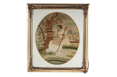 Lot 701 - A George III silkwork picture - antique needlework