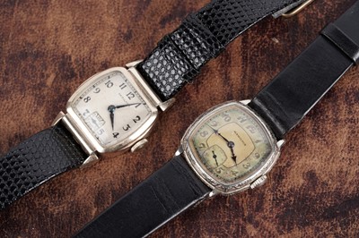 Lot 755 - Hamilton Watch Co: two gold-plated manual wind wristwatches