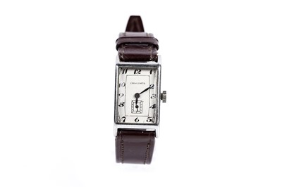 Lot 720 - A Longines stainless steel cased manual wind wristwatch