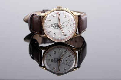Lot 771 - A Roamer Calendar gold plated manual wind wristwatch