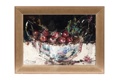 Lot 1124 - Ken Moroney – Still life cherries | oil