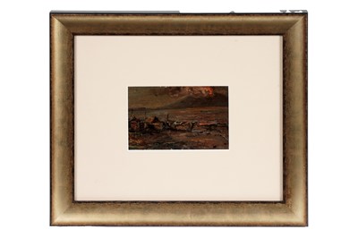 Lot 1112 - Mid-20th Century Continental School – Fishing boats with volcano | oil