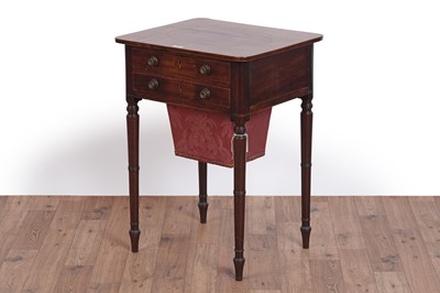 Lot 475 - A late Georgian inlaid mahogany work table