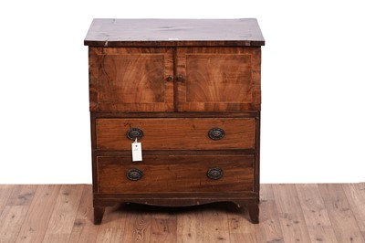Lot 477 - A George III inlaid mahogany and banded pot cupboard