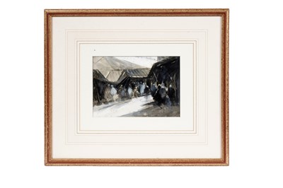 Lot 1100 - Hercules Brabazon Brabazon – Figures at the bazar | mixed media