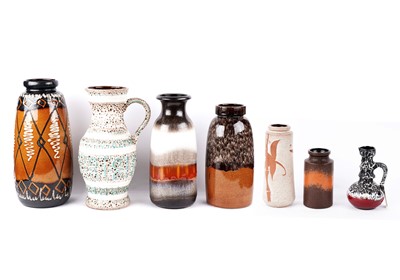 Lot 921 - A collection of mid-20th Century West German vases and ewers