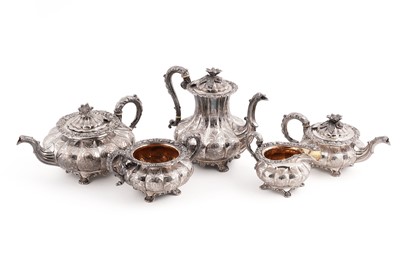 Lot 443 - A Victorian silverplated tea service