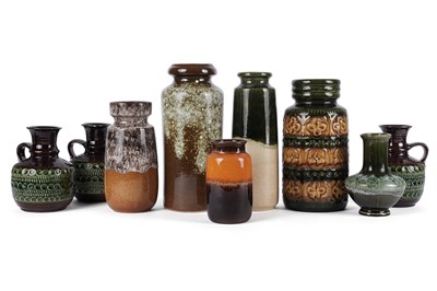 Lot 917 - A collection of mid-20th Century West German vases and ewers