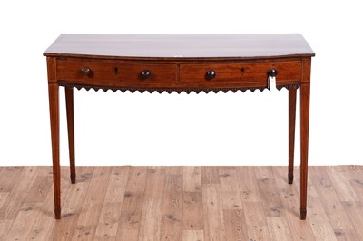 Lot 484 - A George III inlaid mahogany bow front serving/side table