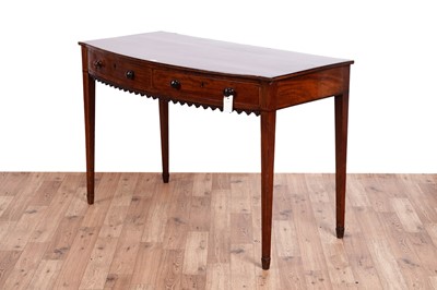 Lot 484 - A George III inlaid mahogany bow front serving/side table