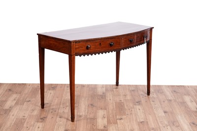 Lot 484 - A George III inlaid mahogany bow front serving/side table