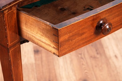 Lot 484 - A George III inlaid mahogany bow front serving/side table