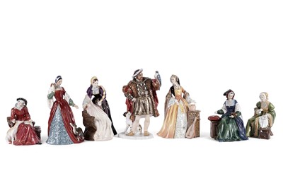Lot 767 - A collection of Royal Doulton figures, Henry VIII and his six wives