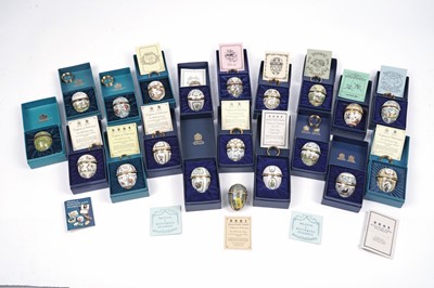 Lot 820 - A collection of Halcyon Days enamelled Easter Eggs