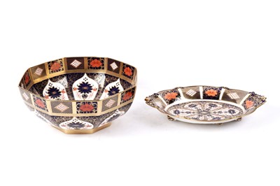Lot 821 - Royal Crown Derby: an octagonal bowl and oval dish