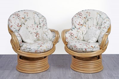 Lot 70 - A pair of contemporary bamboo armchairs
