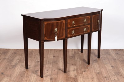 Lot 486 - A George III style inlaid mahogany and satinwood banded sideboard